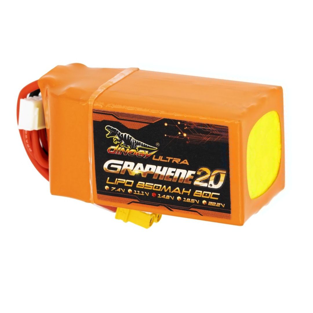 Dinogy Baterai Lipo 4S ULTRA Graphene 850mAh 80C XT30 Battery Batre