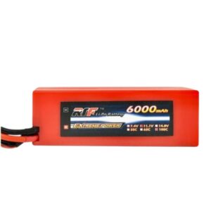 Dinogy LIPO 6000mAh 3S 11.1V 100C Red Fixed wire Hardcase Deans