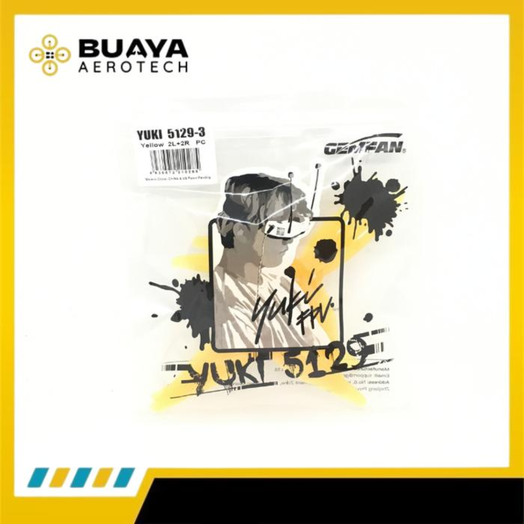 Gemfan Yuki 5129 3 Blade 2 Pairs 2cw 2ccw 5.1inch Propeller Drone - Yellow - Gambar 3