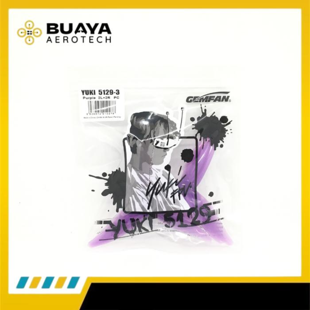 Gemfan Yuki 5129 3 Blade 2 Pairs 2cw 2ccw 5.1inch Propeller Drone - Purple - Gambar 3