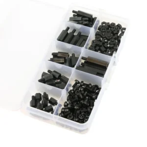 Spacer nilon M3 Nylon Black Hex Spacer Screw Nut Assorted Kit Stand-off 180pcs