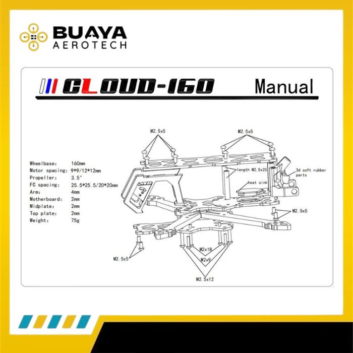 Cloud160 3.5inch Frame Kit Drone Freestyle FPV RC Drones - Gambar 5